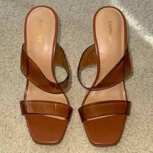 Express Women's Tan and Brown Mules